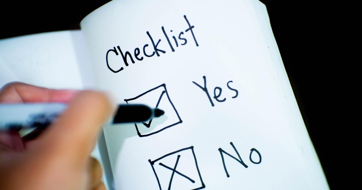 Decision checklist and notebook for comparing options carefully.