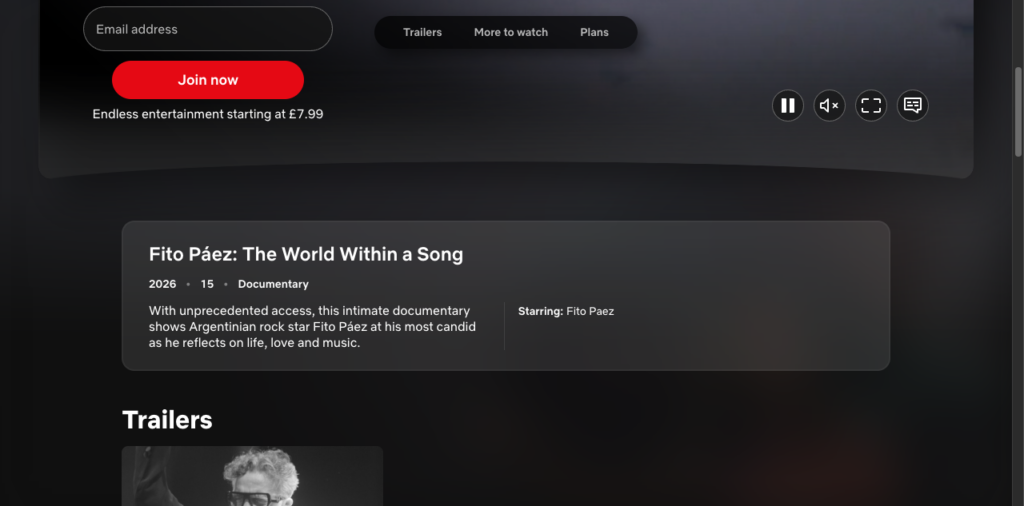 Netflix UK lists Fito Paez: The World Within a Song as a 2026 documentary about his life and music.